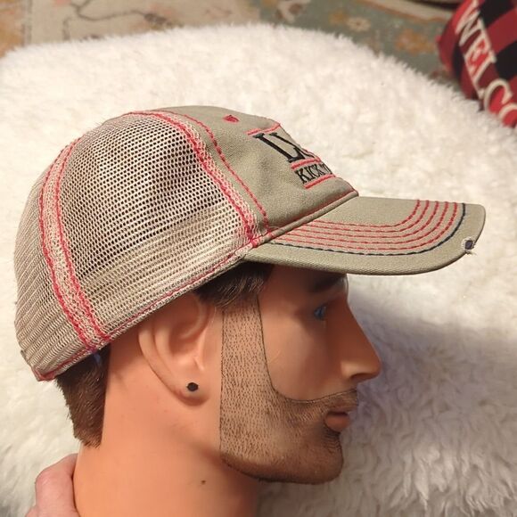Luke Bryan Kick the Dust Up Beige Mesh Strapback Adjustable Baseball Hat Music - Picture 4 of 9